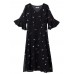 Cotton V-neck Flared Sleeve Star Dress