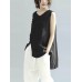 Women Vintage Sleeveless V-neck Tank Tops Blouse