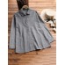 Plus Size Casual Long Sleeve Lapel Stripe Blouse Shirts For Women