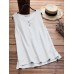 Plus Size Women Vintage Sleeveless Cotton Tops Blouse