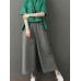 Women Brief Elastic Waist Stripe Wide Leg Pants