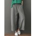 Women Brief Elastic Waist Stripe Wide Leg Pants