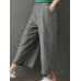 Women Brief Elastic Waist Stripe Wide Leg Pants