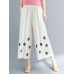 Women Vintage Embroidery Wide Leg Loose Pants