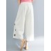 Women Vintage Embroidery Wide Leg Loose Pants