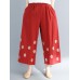 Women Vintage Embroidery Wide Leg Loose Pants