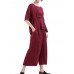 Women Fashion Adjustable Waist Blouse and Wide Leg Pants Suit