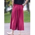 Women Loose Pleated Wide Leg Calf length Pants