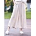 Women Loose Pleated Wide Leg Calf length Pants