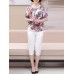 Plus Size Women Elegant O-neck Chiffon Suit