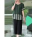 Plus Size Women Elegant O-neck Chiffon Suit