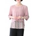 Plus Size Women Elegant O-neck Chiffon Suit