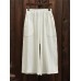 Women Casual Wide Leg Cropped Pants with Pockets