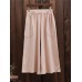 Women Casual Wide Leg Cropped Pants with Pockets