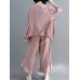 Women Fashion Ruffles Blouse and Pants Suit