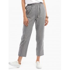 Fashion Elastic Waist Striped Harem Pants with Pockets