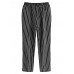 Fashion Elastic Waist Striped Harem Pants with Pockets