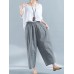 Women Casual Elastic Waist Loose Plaid Harem Pants