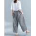 Women Casual Elastic Waist Loose Plaid Harem Pants