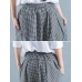 Women Casual Elastic Waist Loose Plaid Harem Pants