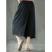 Women Vintage Fake Two Piece Wide Legged Pants with Pockets