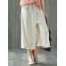 Women Vintage Fake Two Piece Wide Legged Pants with Pockets