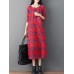 Women Casual Floral Print Long Sleeve Loose Dress