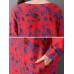 Women Casual Floral Print Long Sleeve Loose Dress