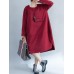 Women Casual O-neck Long Sleeve Pockets Sweatshirt Dress