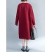 Women Casual O-neck Long Sleeve Pockets Sweatshirt Dress