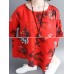 Vintage Floral Printed O-Neck Long Sleeve Long Dress