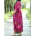 Floral Elastic Waist Long Sleeve Maxi Dress