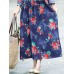 Floral Elastic Waist Long Sleeve Maxi Dress