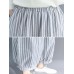 Vintage Stripe Elastic Waist Baggy Wide Leg Harem Pants