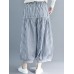 Vintage Stripe Elastic Waist Baggy Wide Leg Harem Pants