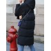 Women Solid Color Zipper Hooded Thick Winter Coats