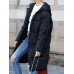 Women Solid Color Zipper Hooded Thick Winter Coats