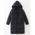 Women Solid Color Zipper Hooded Thick Winter Coats