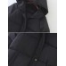 Women Solid Color Zipper Hooded Thick Winter Coats