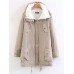 Women Winter Lapel Thick Fur Coats with Pockets