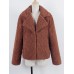 Lambswool Long Sleeve Turndown Collar Short Coats