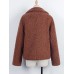 Lambswool Long Sleeve Turndown Collar Short Coats