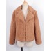 Lambswool Long Sleeve Turndown Collar Short Coats