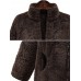 Fleece Zipper Pockets Stand Collar Winter Coats