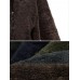 Fleece Zipper Pockets Stand Collar Winter Coats