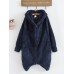 Women Fleece Zipper Solid Color Long Sleeve Coats