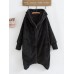 Women Fleece Zipper Solid Color Long Sleeve Coats