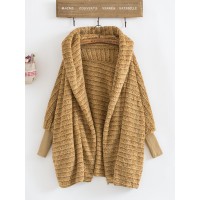 Fluffy Solid Color Batwing Women Winter Coats