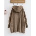 Fluffy Solid Color Batwing Women Winter Coats
