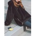 Thick Faux Fur Hooded Solid Color Long Sleeve Sweatshirt